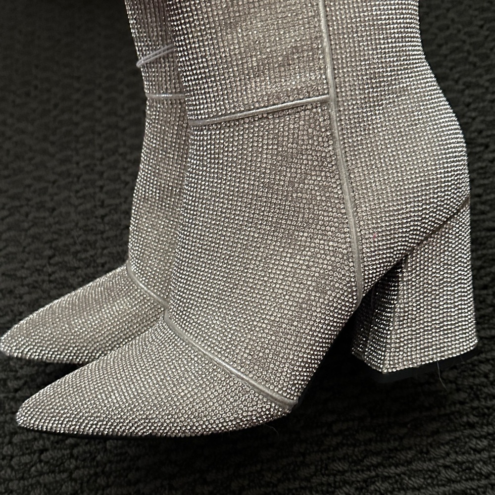 NWT Rhinestone Pointed-Toe Ankle Booties - Picture 8 of 17